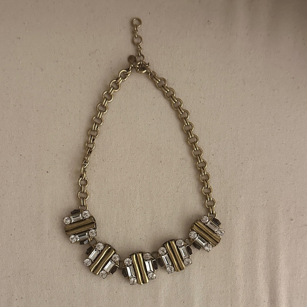 J. Crew Gold and Brown Statement Necklace